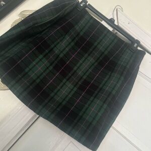 Plaid Green and Black Women's Skirt